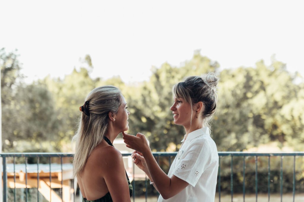 maquillage pendant les préparatifs